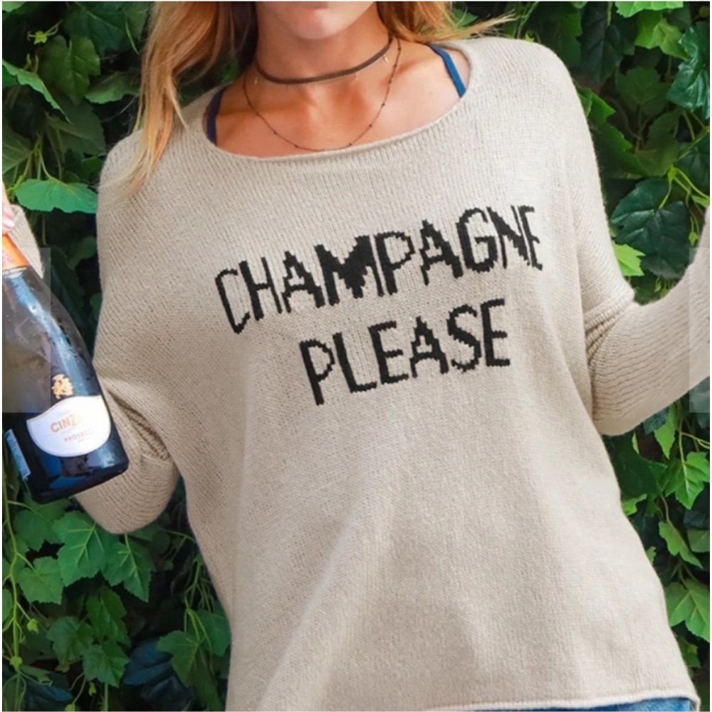 Wooden Ships Champagne Please mohair wool Crew Lightweight Sweater - Picture 2 of 16